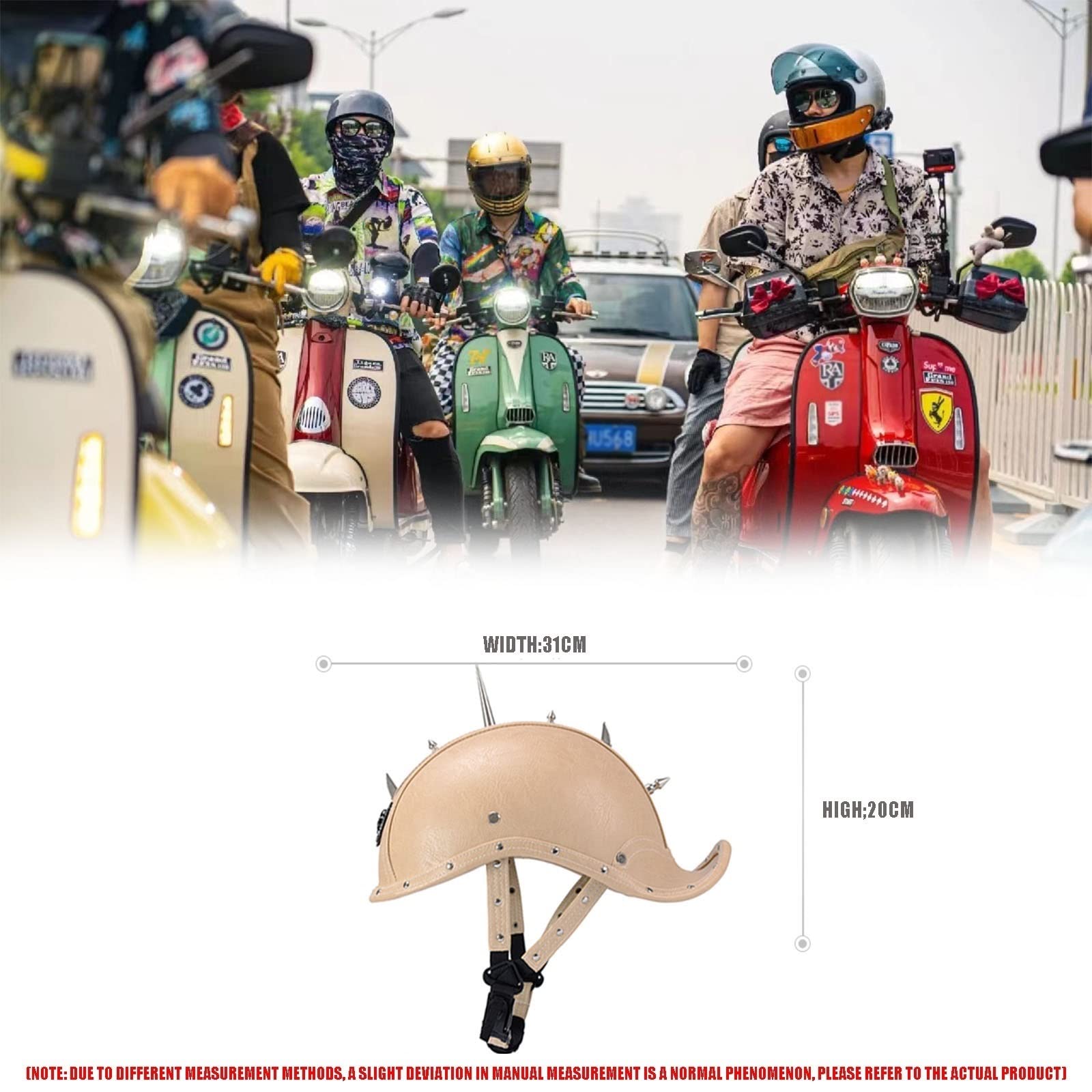 Amazon.com: Ever TA Motorcycle Half Helmet, Punk Style Retro